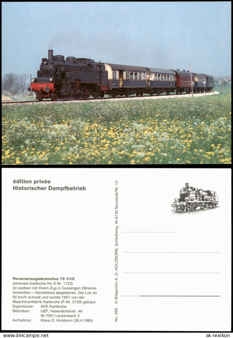 Eisenbahn & Bahn-Verkehr Dampflokomotive Personenzug Lokomotive 1990 - Treinen