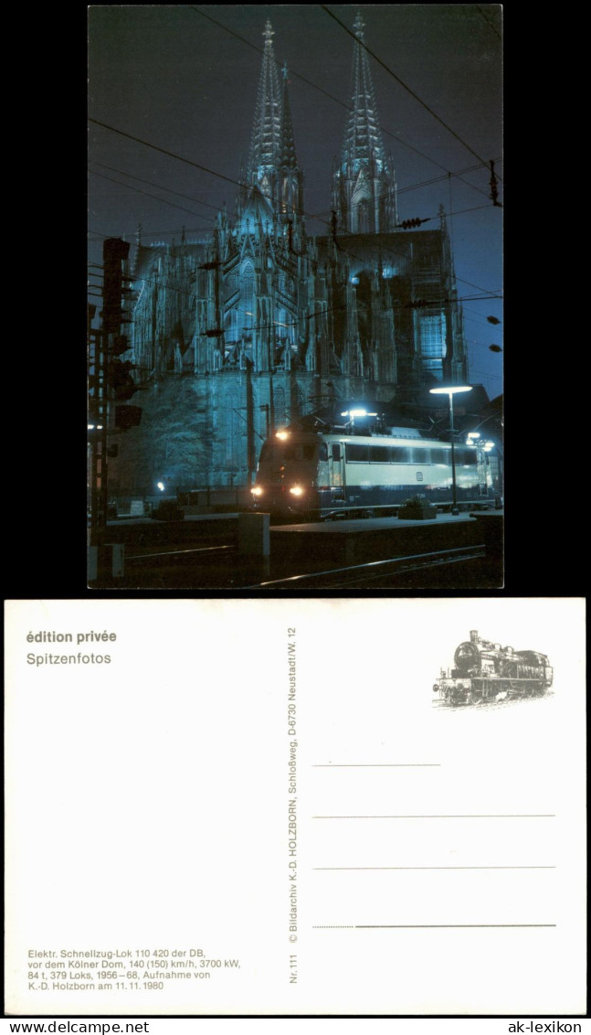 Eisenbahn & Bahn-Verkehr Elektr. Schnellzug-Lok Vor Kölner Dom 1980 - Treinen