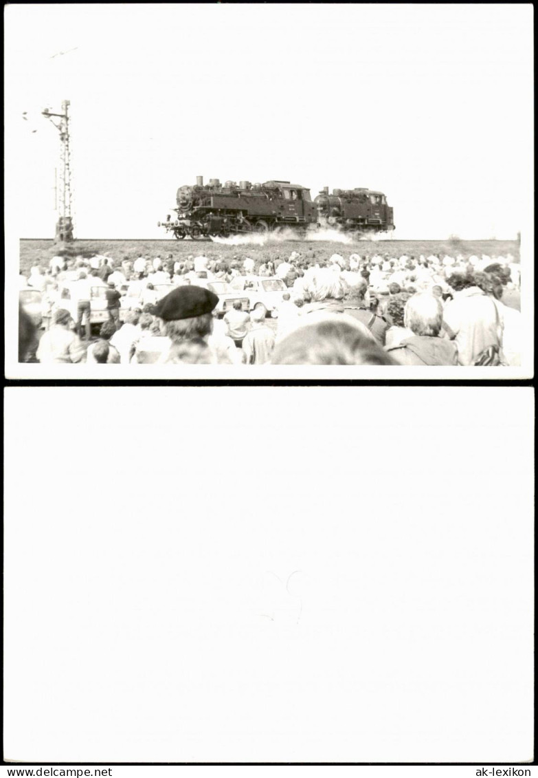 Foto  Dampflokomotiven - Menschenmenge Parade 1968 Privatfoto - Treinen