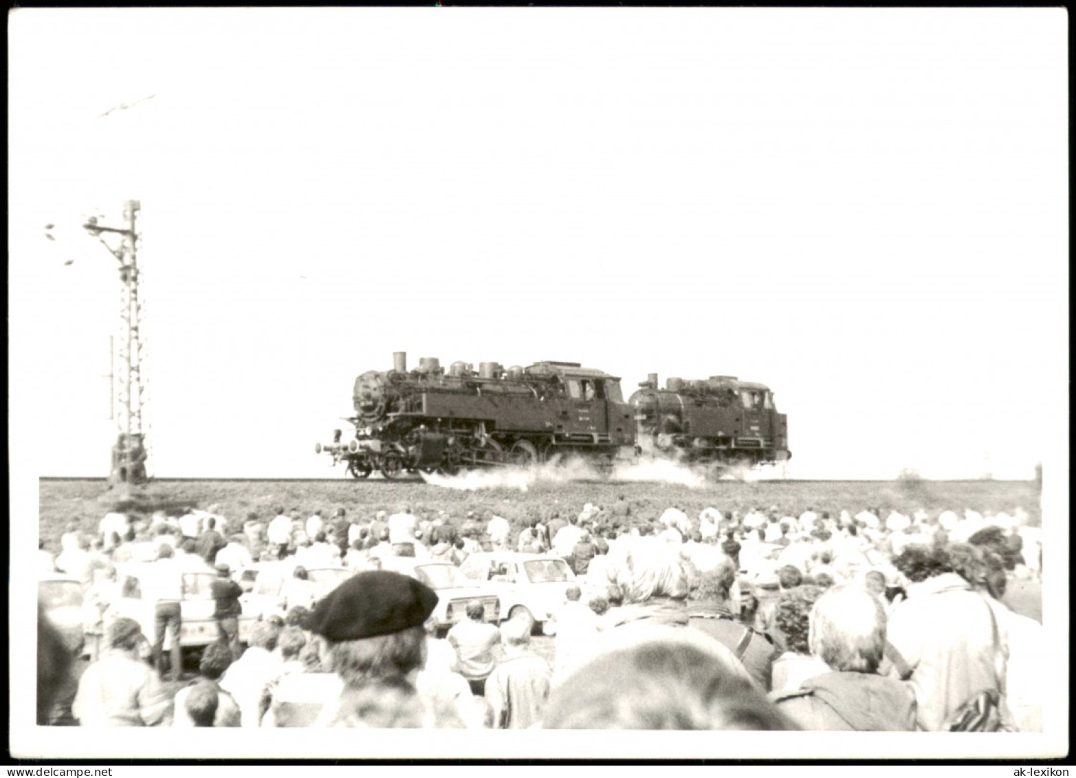 Foto  Dampflokomotiven - Menschenmenge Parade 1968 Privatfoto - Treinen