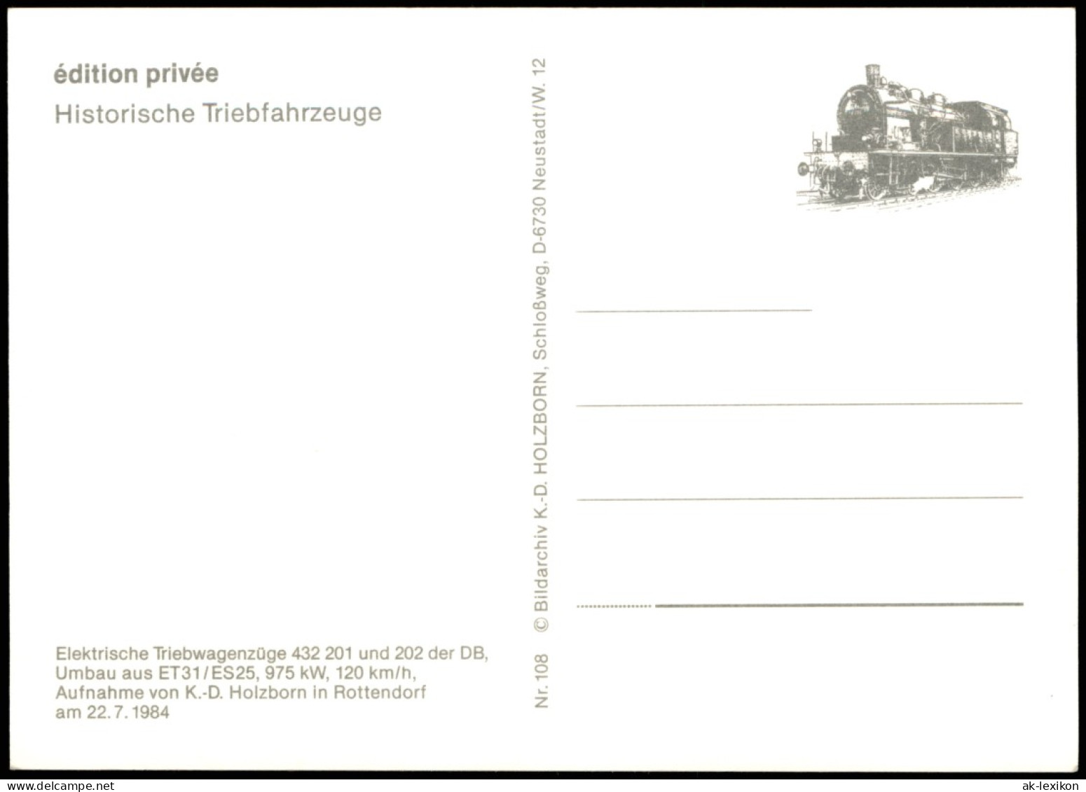 Eisenbahn & Bahn-Verkehr Elektrische Triebwagenzüge In Rottendorf 1984 - Treinen