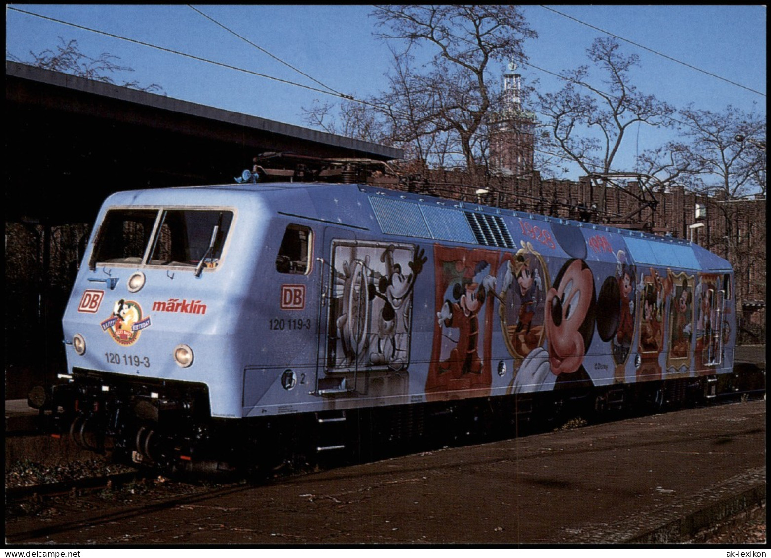 Eisenbahn Lok Zug Elektr. Universallokomotive Mit Mickey Maus Motiv 1998 - Treinen