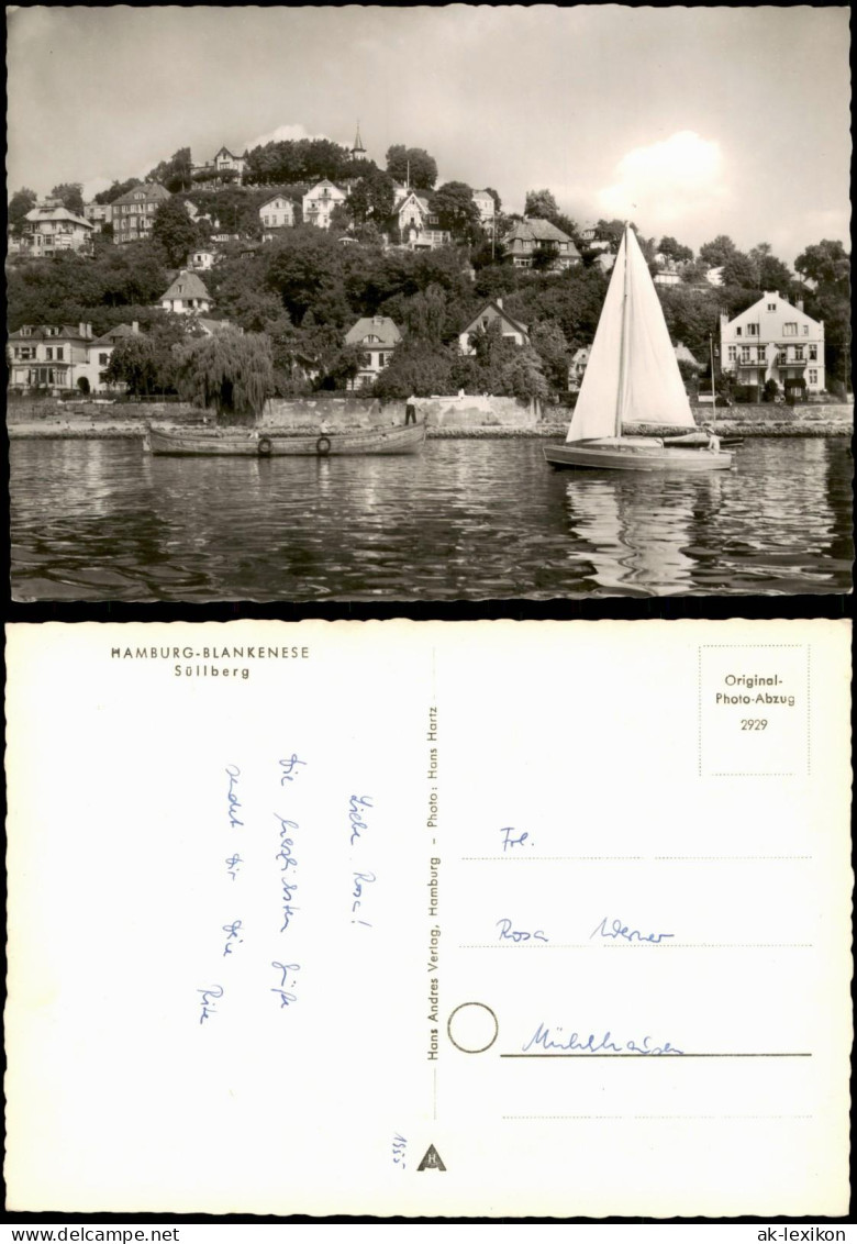 Ansichtskarte Blankenese-Hamburg Süllberg, Segelboot 1961 - Blankenese