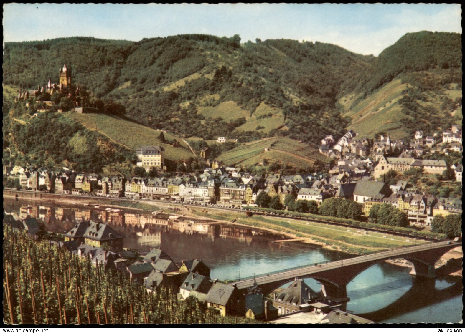 Ansichtskarte Cochem Kochem Panorama-Ansicht Mosel, Ortspartie 1965 - Cochem