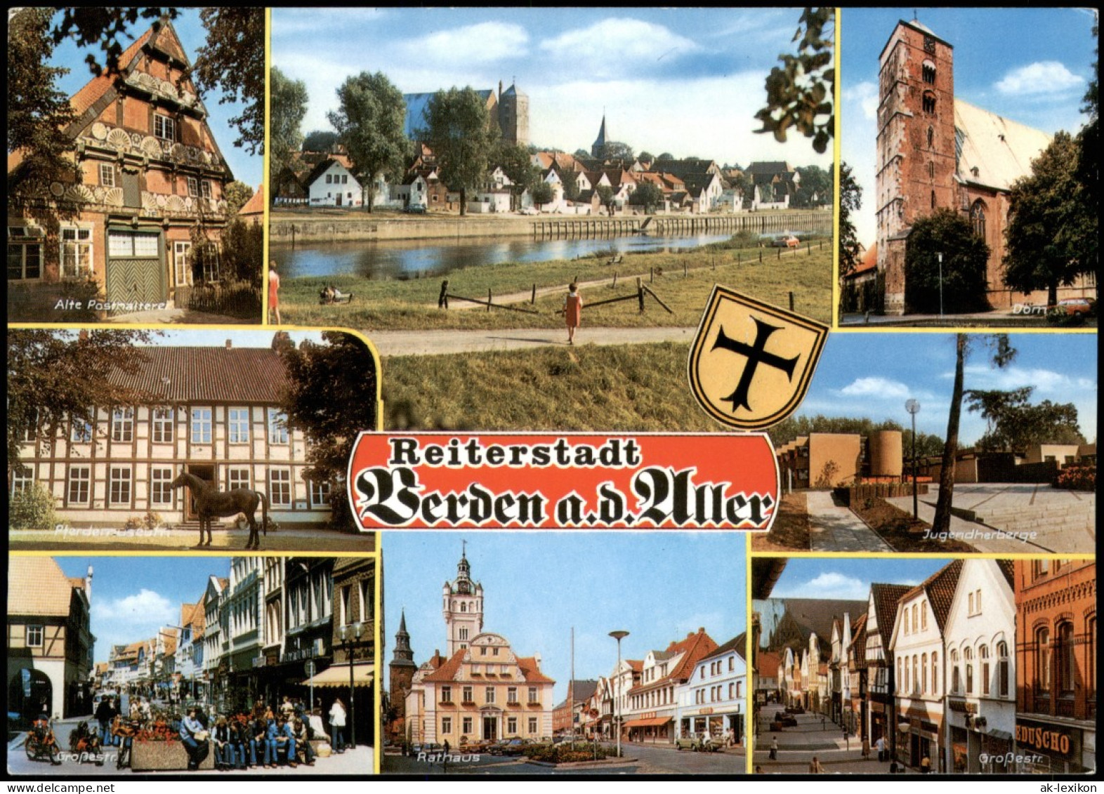 Verden (Aller) Mehrbildkarte  Rathaus, Jugendherberge Uvm. 1980 - Verden
