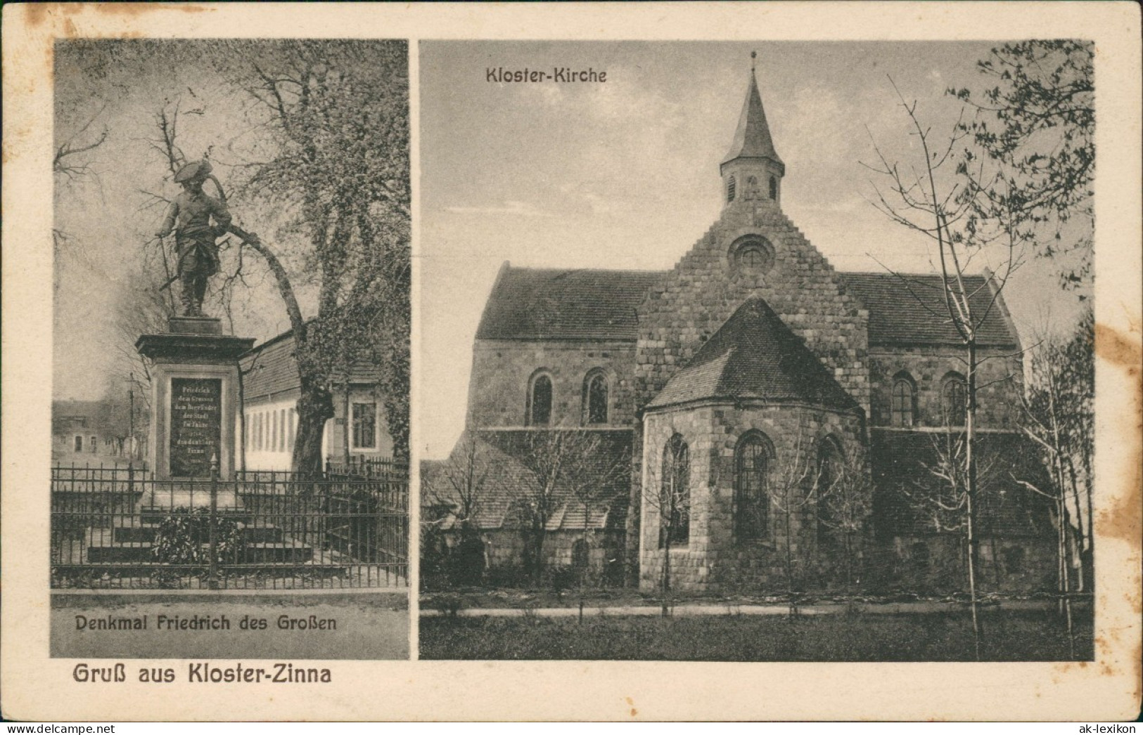 Ansichtskarte Kloster Zinna-Jüterbog 2 Bild: Denkmal Und Kloster-Kirche 1929 - Jüterbog