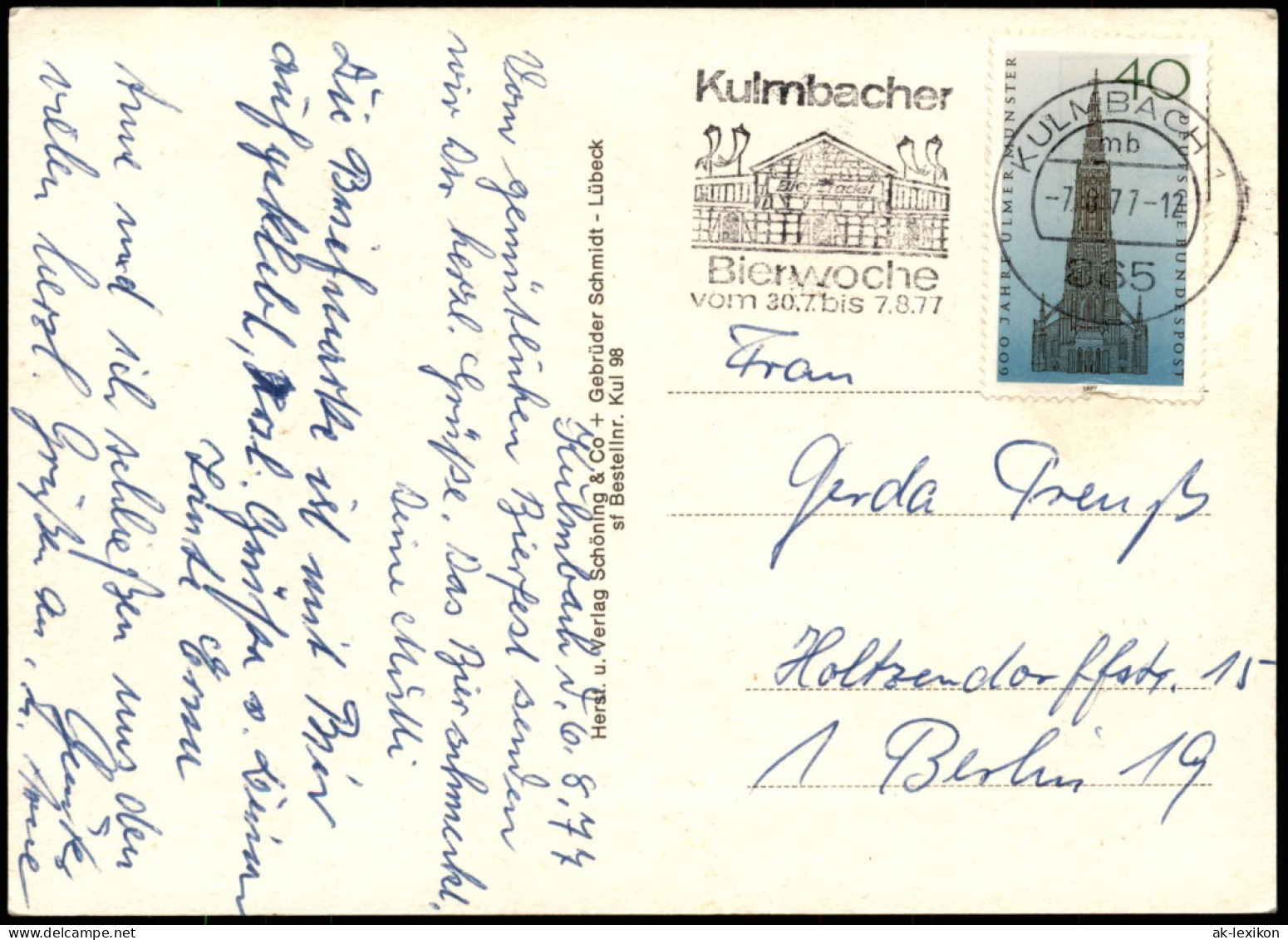 Ansichtskarte Kulmbach Bierstadt - Bierzelt 1977 - Kulmbach
