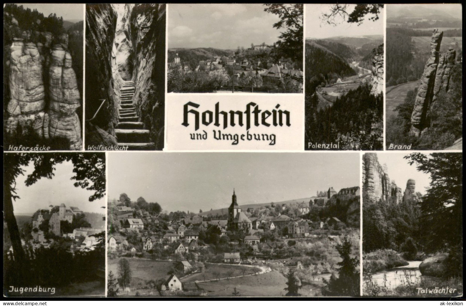 Ansichtskarte Hohnstein (Sächs. Schweiz) Stadtteilansichten 1963 - Hohnstein (Saechs. Schweiz)