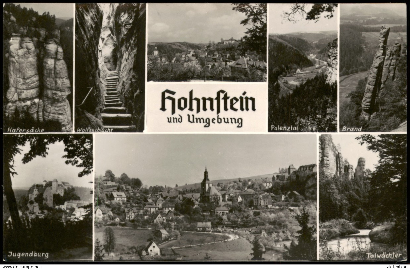 Ansichtskarte Hohnstein (Sächs. Schweiz) Stadtteilansichten 1963 - Hohnstein (Sächs. Schweiz)