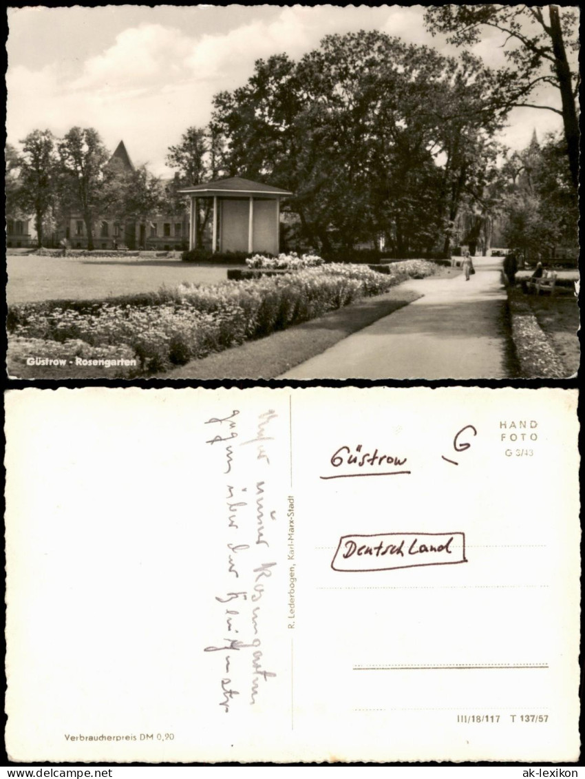 Ansichtskarte Güstrow Rosengarten 1957 - Guestrow