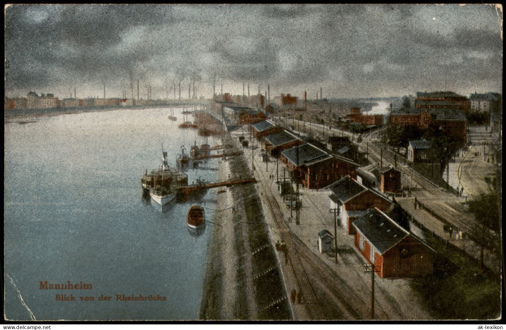 Ansichtskarte Mannheim Hafen Im Hintergrund BASF 1915 - Mannheim