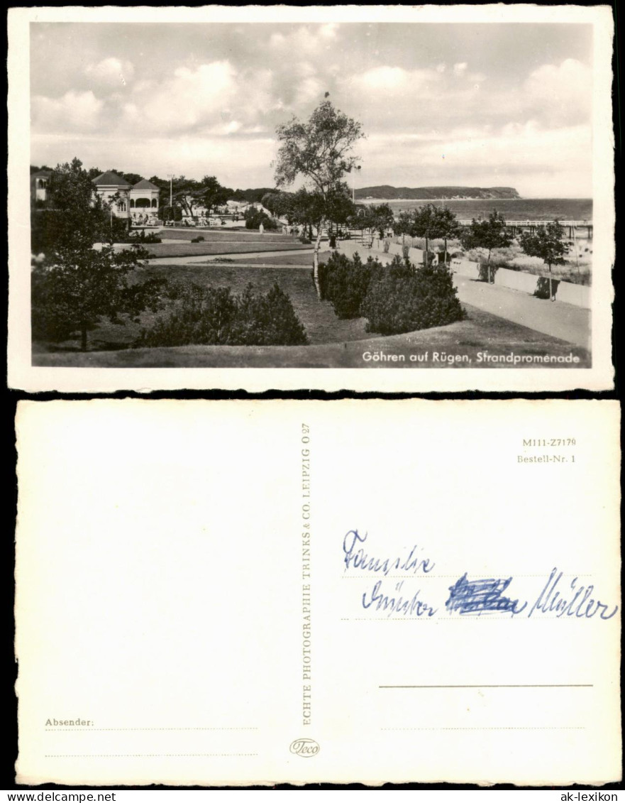 Ansichtskarte Göhren (Rügen) Strandpromenade, Fotokarte 1952 - Göhren
