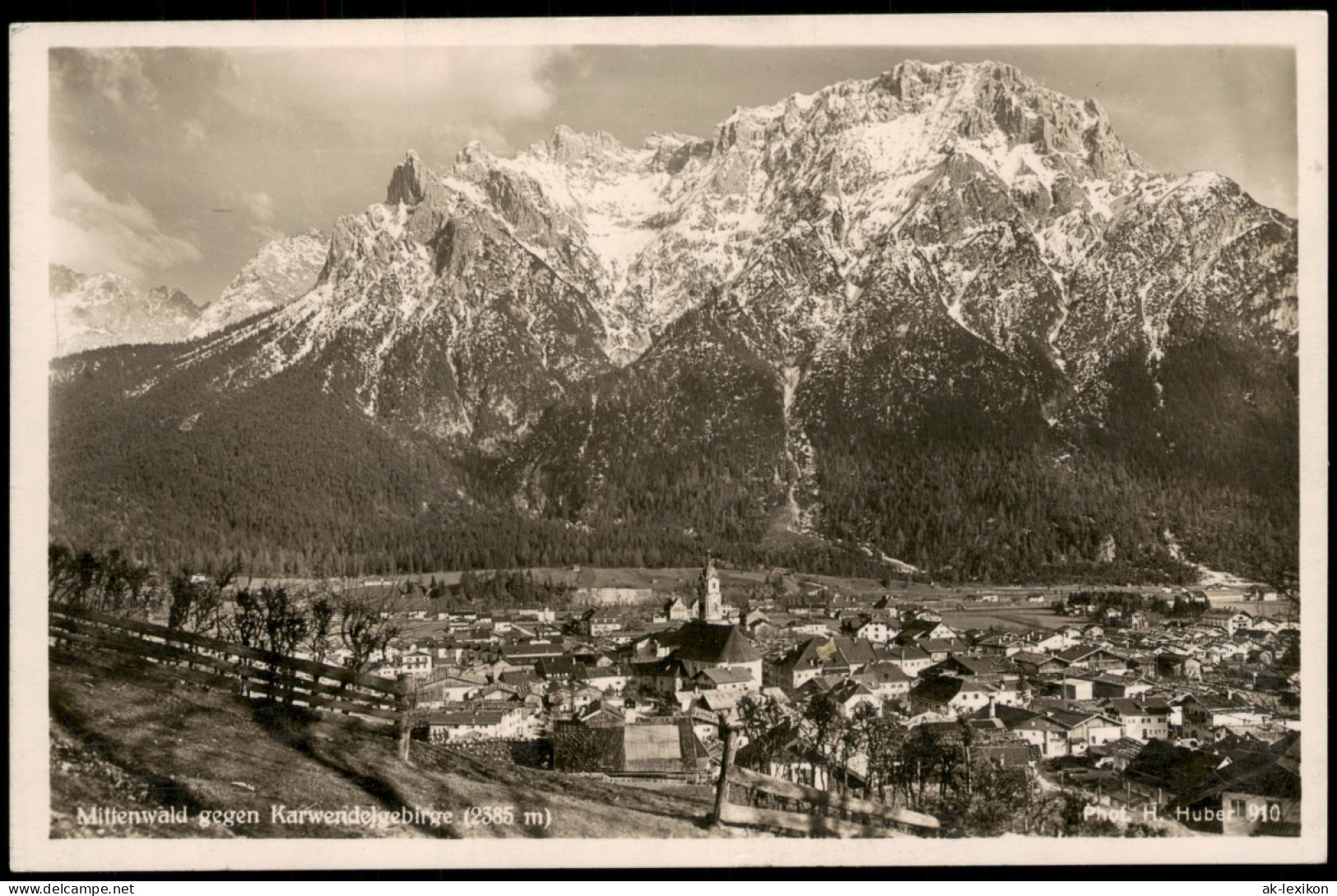 Ansichtskarte Mittenwald Blick Auf Die Stadt - Fotokarte 1938 - Mittenwald