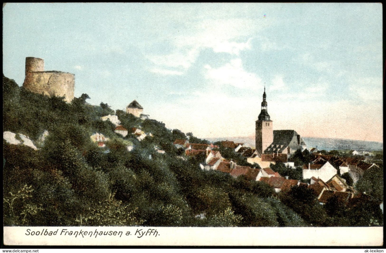 Ansichtskarte Bad Frankenhausen Panorama-Ansicht Stadtteilansicht 1910 - Bad Frankenhausen