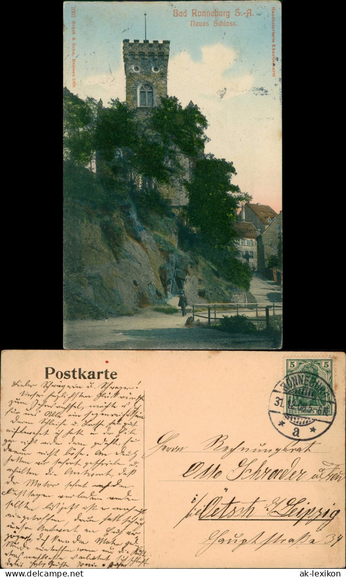 Ronneburg (Thüringen) Partie Am Schloss - Handcolorierte AK 1907 - Ronneburg