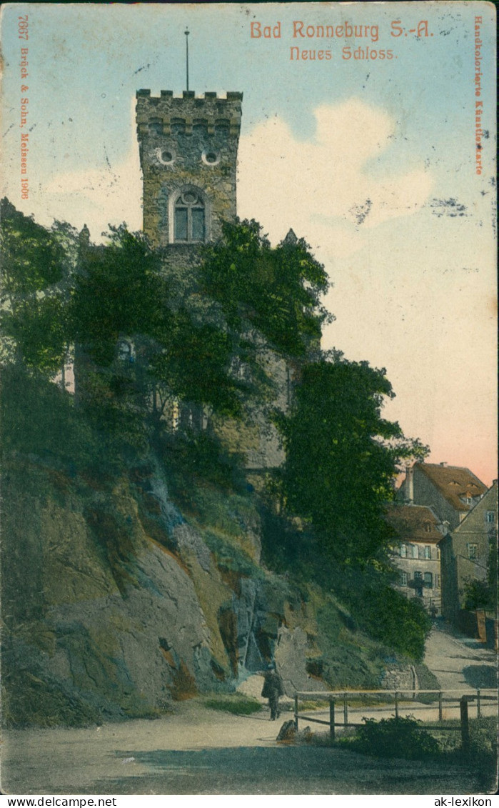 Ronneburg (Thüringen) Partie Am Schloss - Handcolorierte AK 1907 - Ronneburg