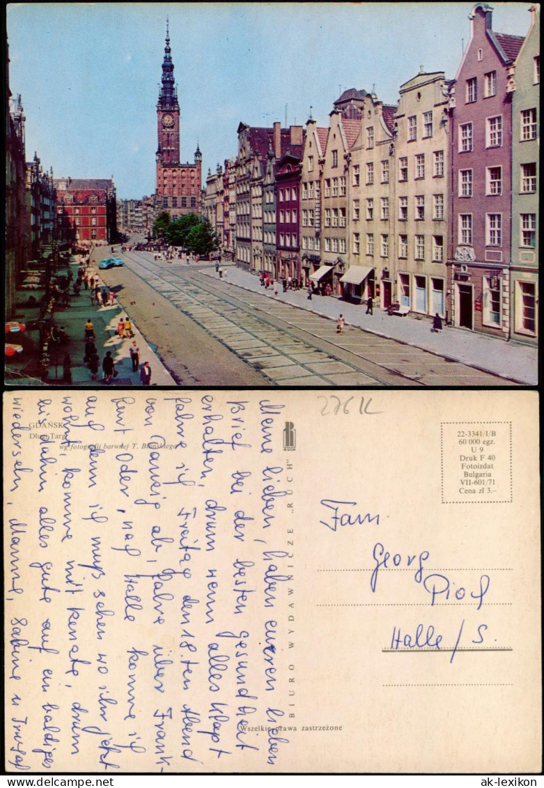 Postcard Danzig Gdańsk/Gduńsk Langer Markt 1977 - Danzig