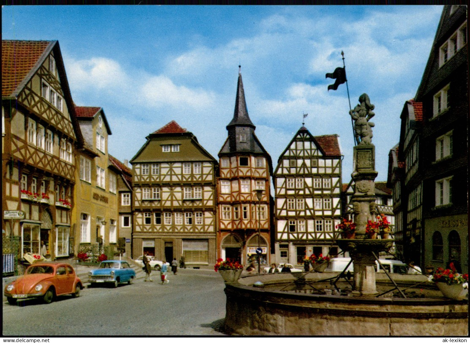 Ansichtskarte Fritzlar VW Käfer Marktplatz 1974 - Fritzlar