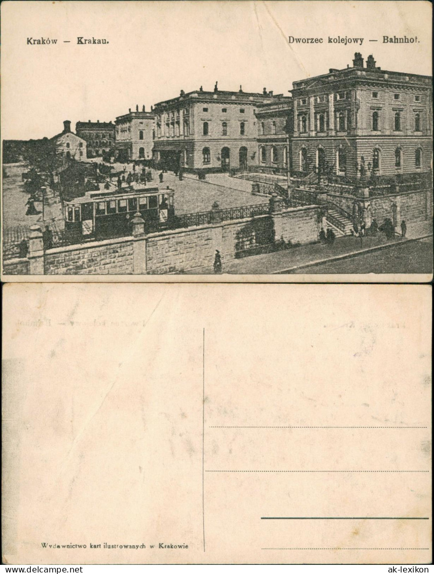 Postcard Krakau Kraków Dworzec Kolejowy - Bahnhof. 1915 - Polen