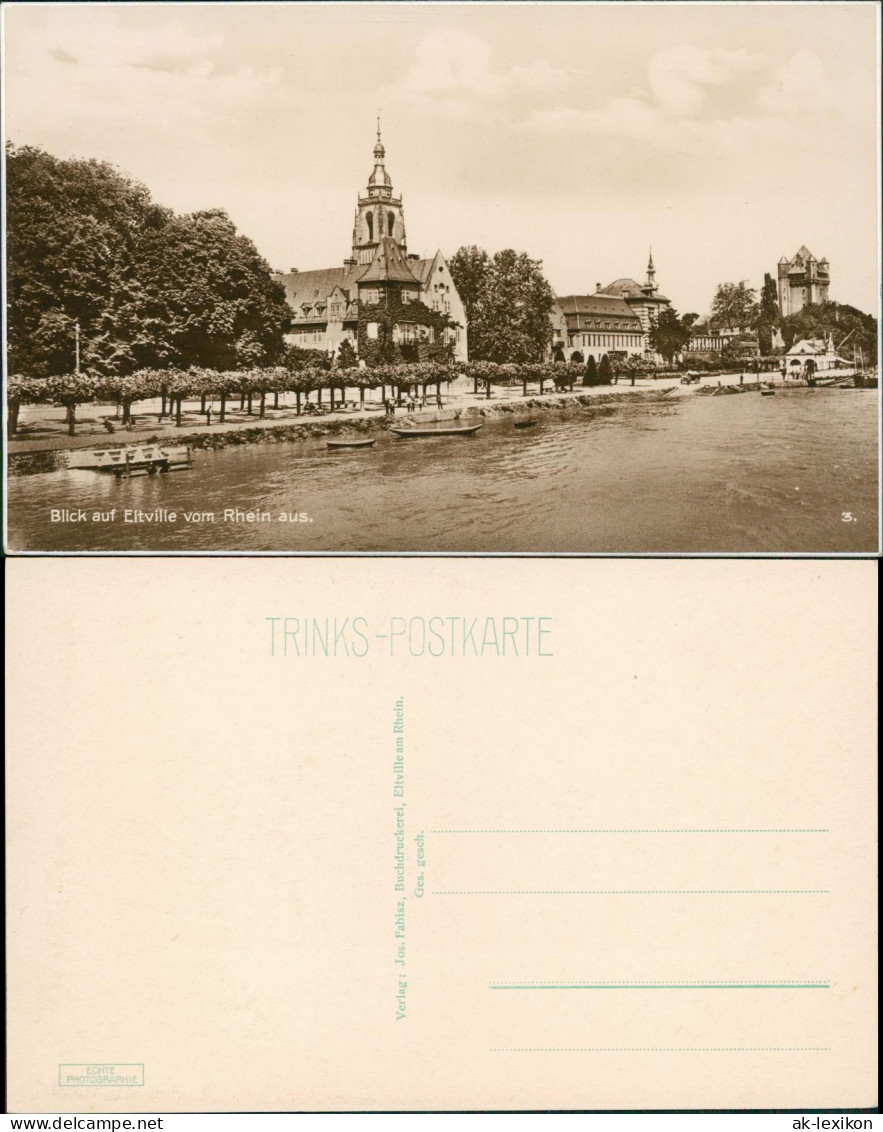 Ansichtskarte Eltville Am Rhein Blick Auf Eltville Vom Rhein Aus 1930 - Eltville