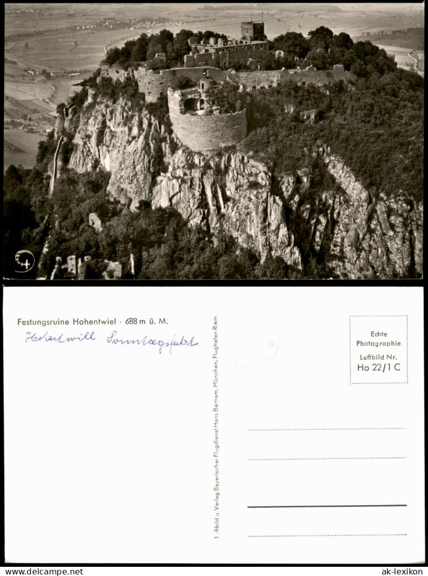 Singen (Hohentwiel) Festungsruine Hohentwiel Vom Flugzeug Aus 1960 - Singen A. Hohentwiel