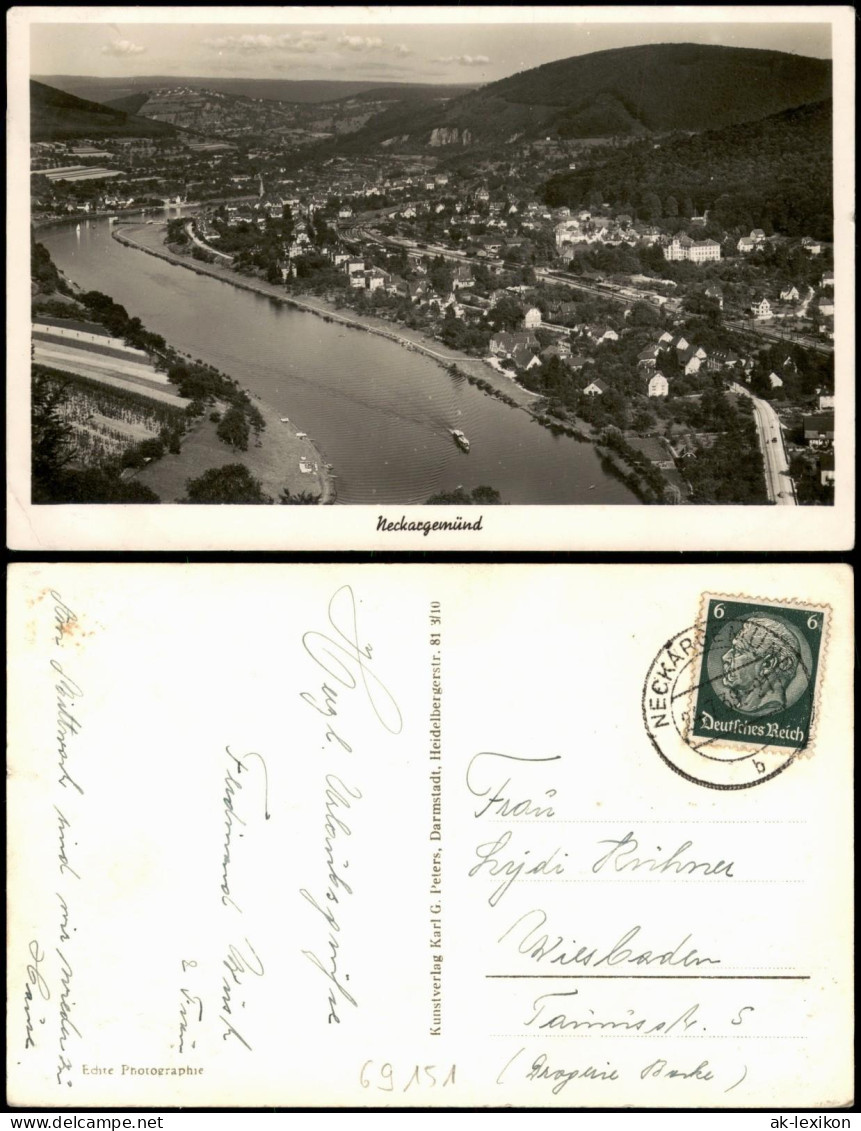 Ansichtskarte Neckargemünd Panorama-Ansicht Neckar Blick 1939 - Neckargemuend