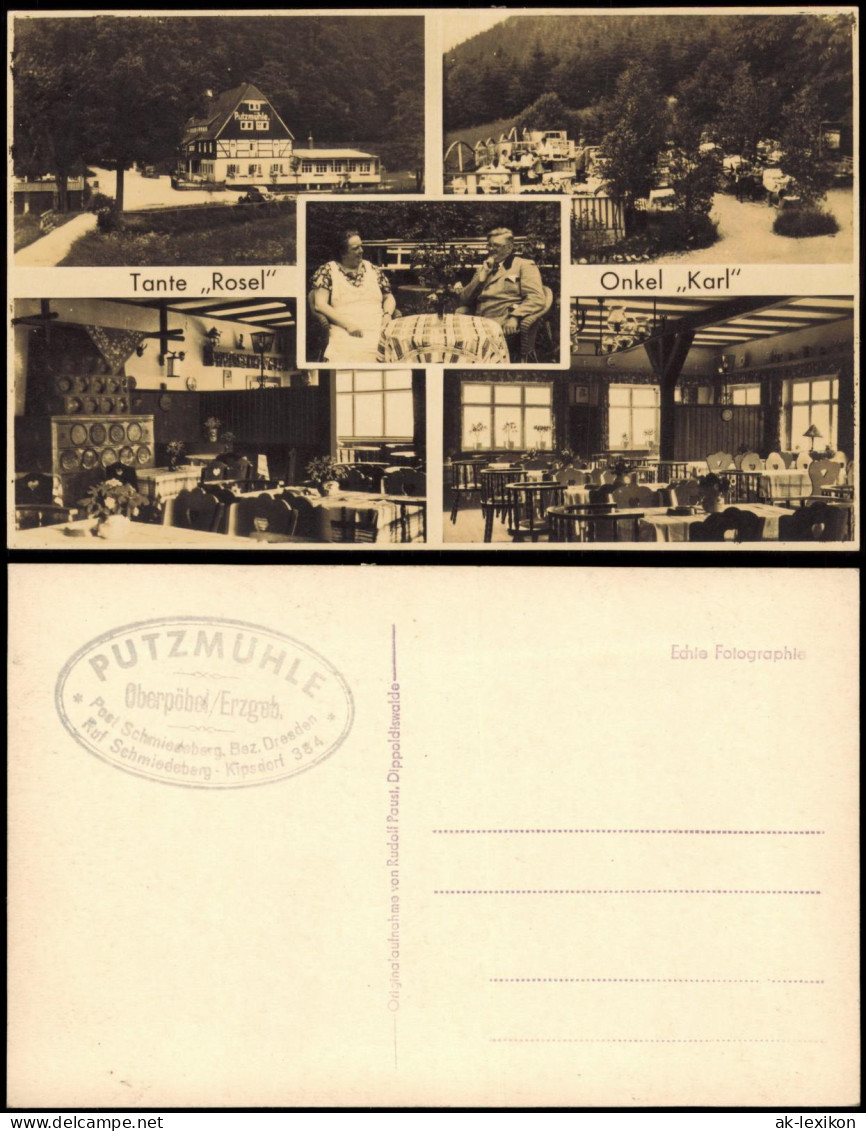 Ansichtskarte Oberpöbel-Dippoldiswalde Putzmühle. Tante Rosel Mehrbild 1932 - Dippoldiswalde