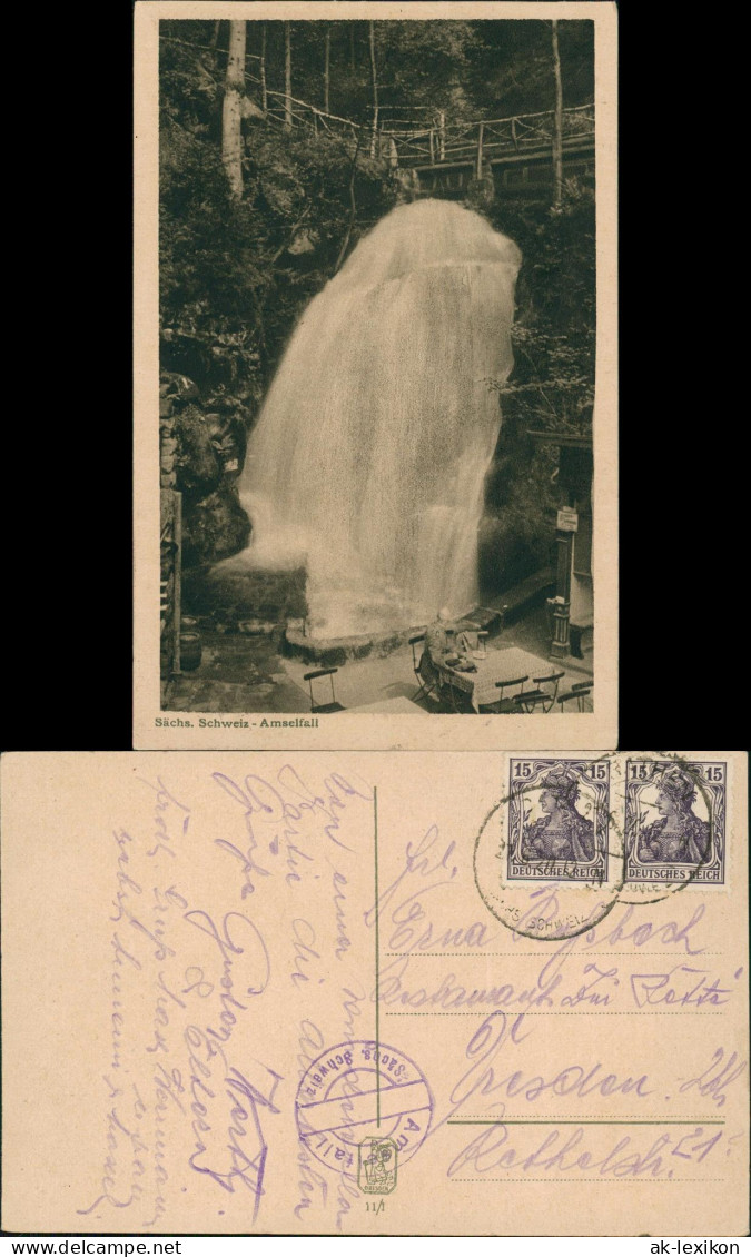 Rathen Amselfall   Sächsische Schweiz, Waterfall River Falls 1920 - Rathen