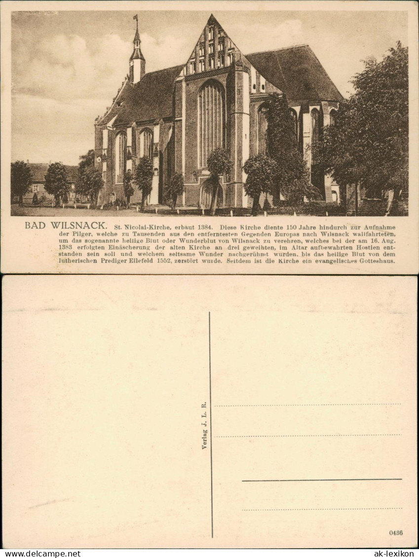 Ansichtskarte Bad Wilsnack St. Nicolai-Kirche Erbaut 1384 1920 - Bad Wilsnack