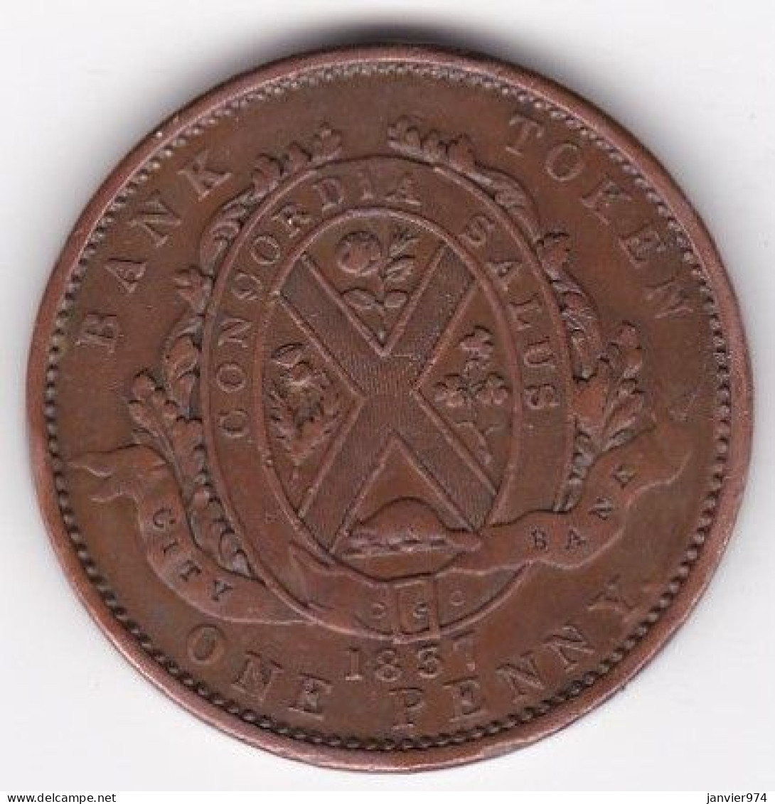 Bank Token One Penny 1837 Province Du Bas-Canada Deux Sous, En Cuivre,  KM#  Tn10 - Canada