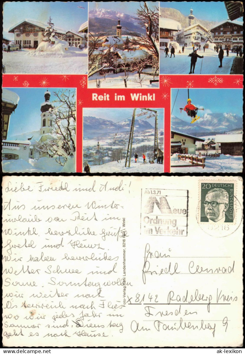 Ansichtskarte Reit Im Winkl Mehrbildkarte Mit Ortsansichten Im Winter 1971 - Reit Im Winkl
