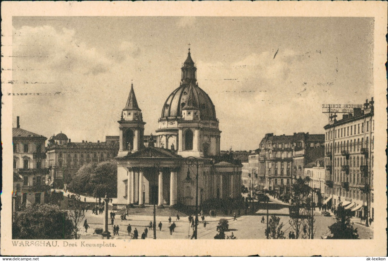 Postcard Warschau Warszawa Dreikreuzplatz 1942 - Polen