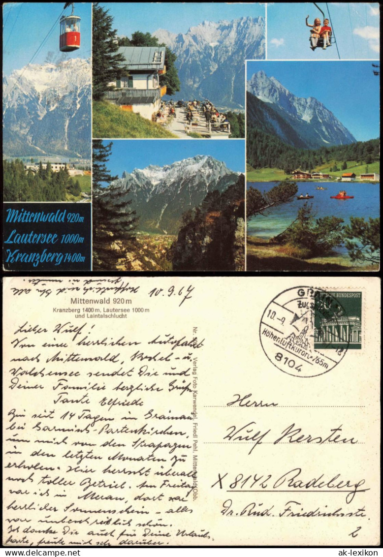 Mittenwald Umlandansichten Kranzberg Lautersee Und Laintalschlucht 1967 - Mittenwald