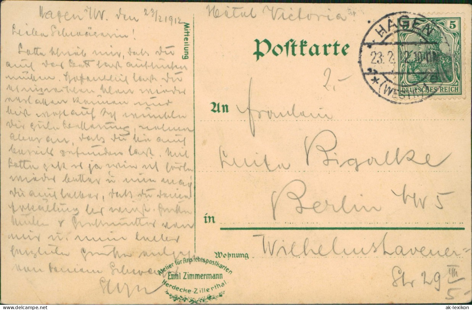 Ansichtskarte Syburg-Dortmund Hohensyburgdenkmal - Künstlerkarte 1912 - Dortmund