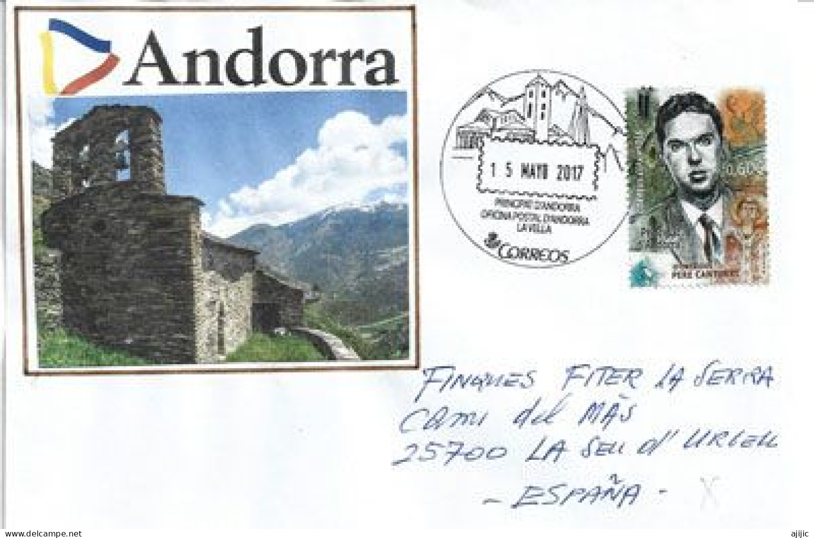 Père Canturri Montanya, Historien,écrivain Et Enseignant Andorran . Lettre 2017 à La Seu D'Urgell (Espagne) - Briefe U. Dokumente