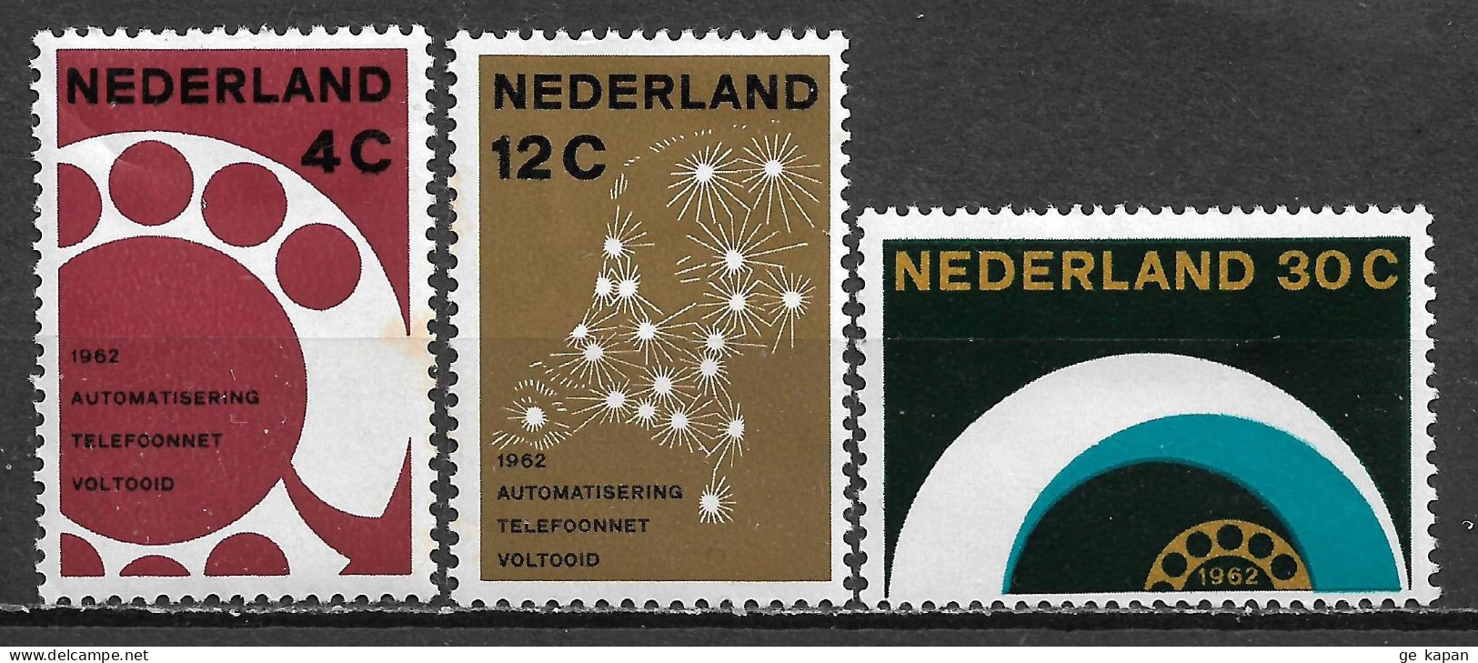 1962 NETHERLANDS Complete Set Of 3 MLH STAMPS (Michel # 779-781) CV €3.50 - Nuevos