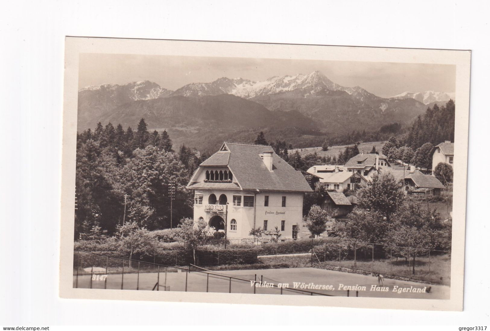 E6079) VELDEN Am Wörthersee - Kärnten - Pension HAUS EGERLAND - Tolle FOTO AK Mit Tennisplatz ALT! - Velden