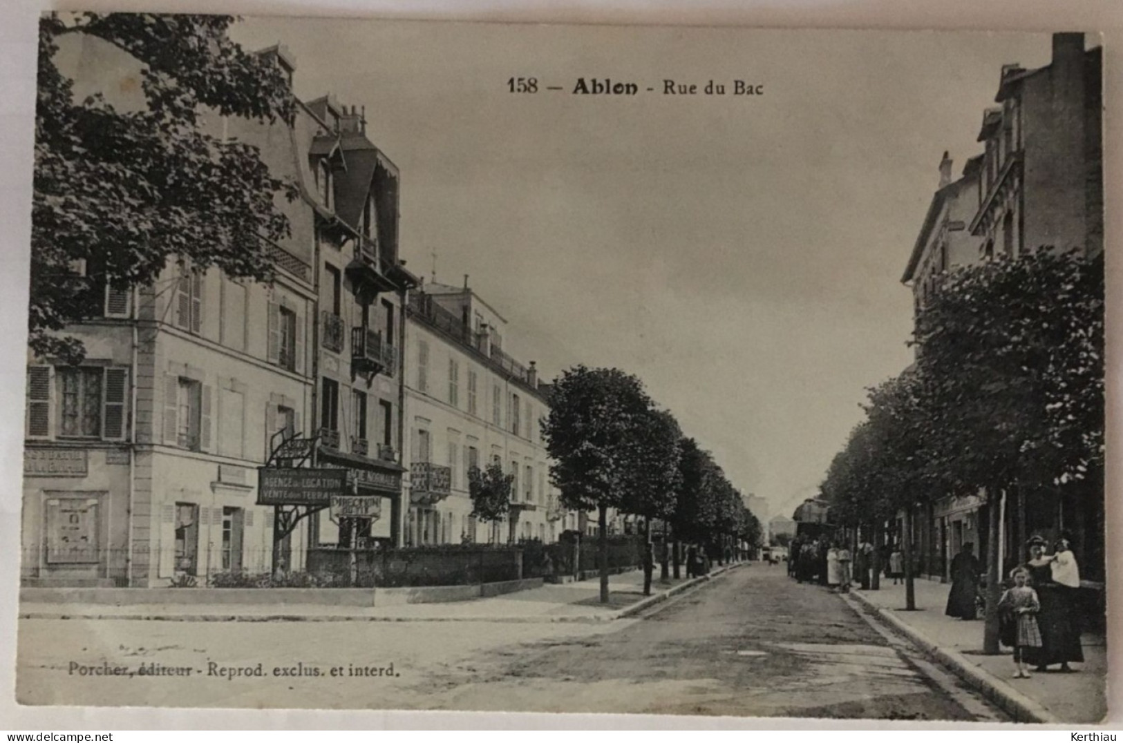 Ablon - 2 CPA - Rue Du Bac. ANIMEE, ENSEIGNES  - Le Barrage, Circulée 1903 - Ablon Sur Seine