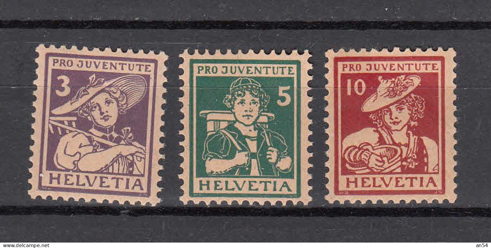 PJ   1916     N° J4 à J6  NEUFS**    COTE 170.00        CATALOGUE SBK - Unused Stamps