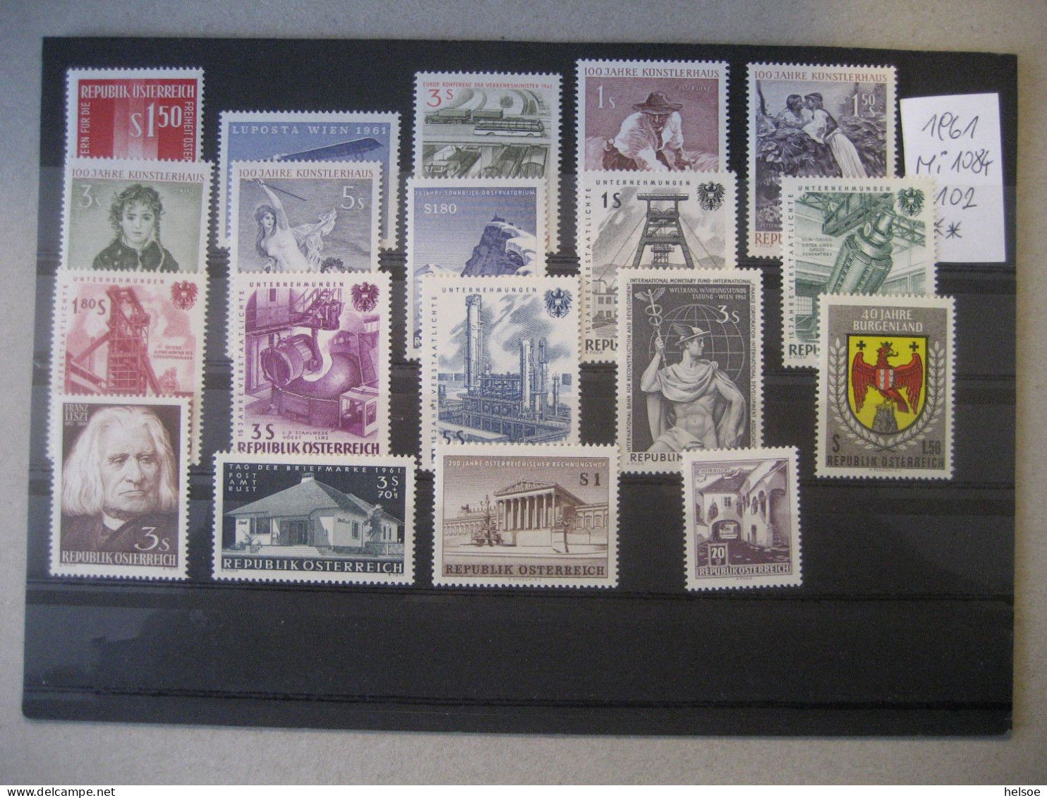 Österreich- Ganze Jahrgänge 1961, MiNr. 1084-1102 ** Ungebraucht - Annate Complete