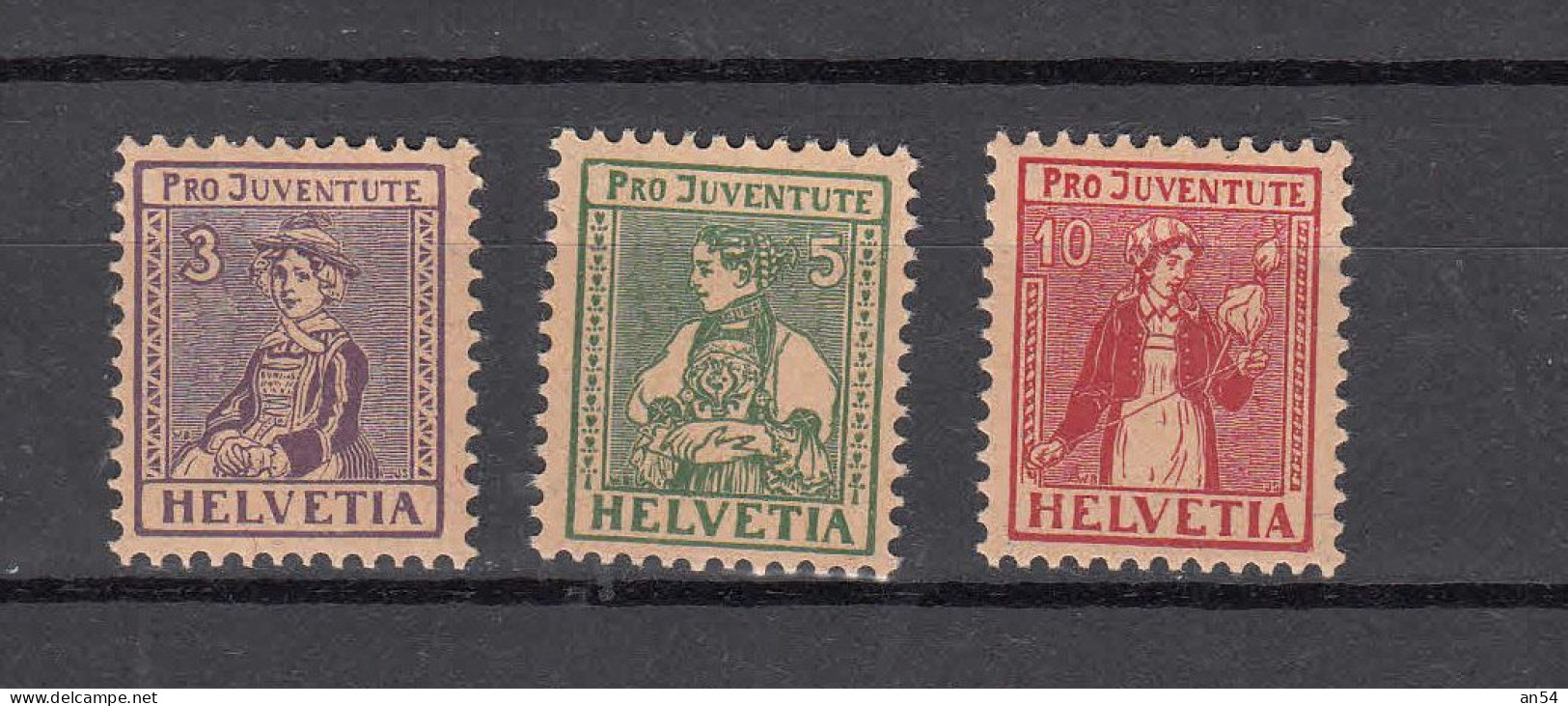 PJ   1917     N° J7 à J9  NEUFS**    COTE 100.00        CATALOGUE SBK - Unused Stamps