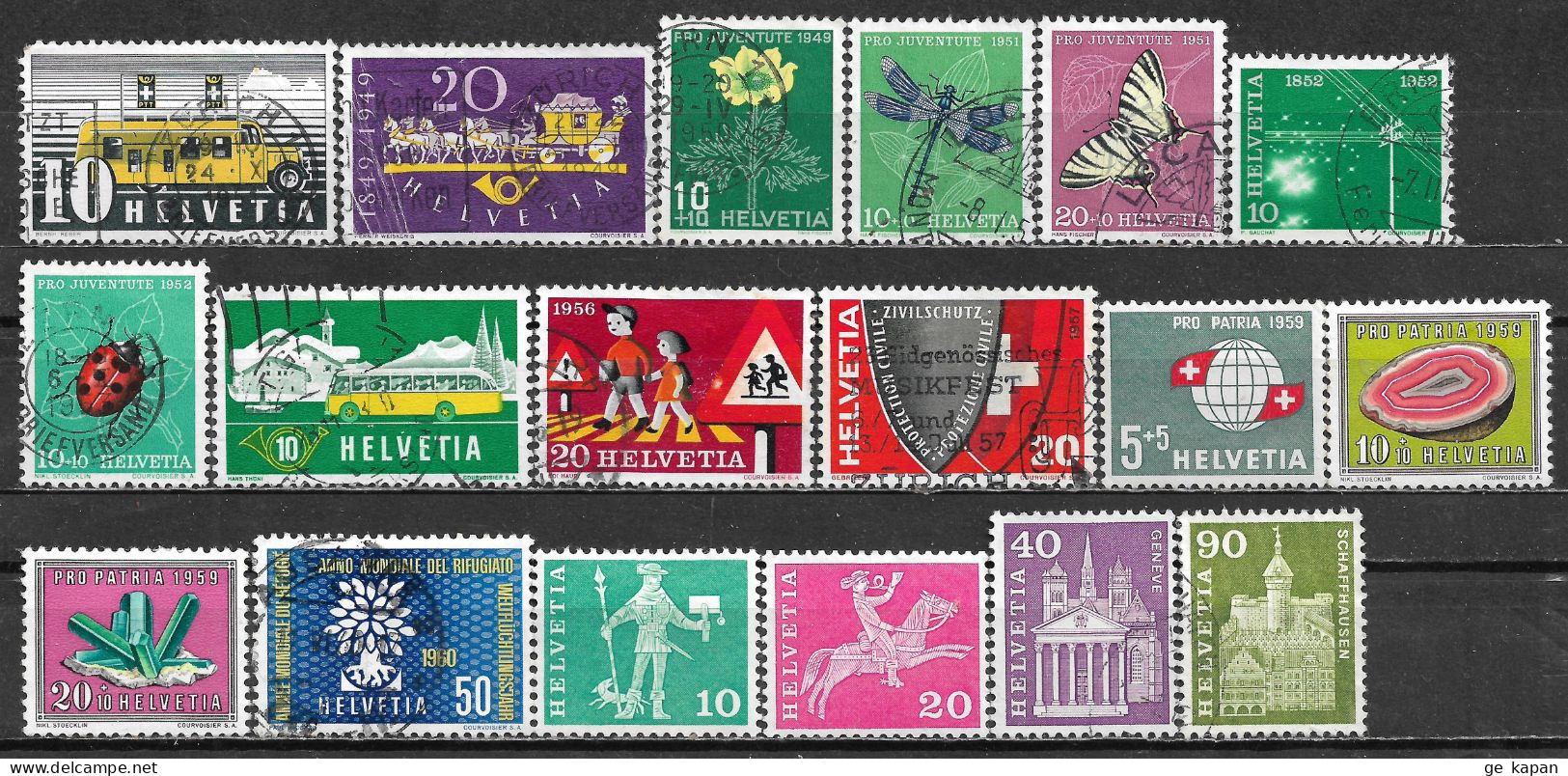 1946-1960 SWITZERLAND LOT OF 18 USED/UNUSED STAMPS CV €9.80 - Gebraucht