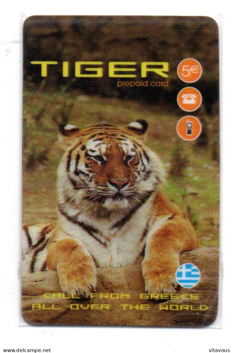 Tigre Tiger  Carte Prépayée Grèce Card  (K 100) - Griekenland