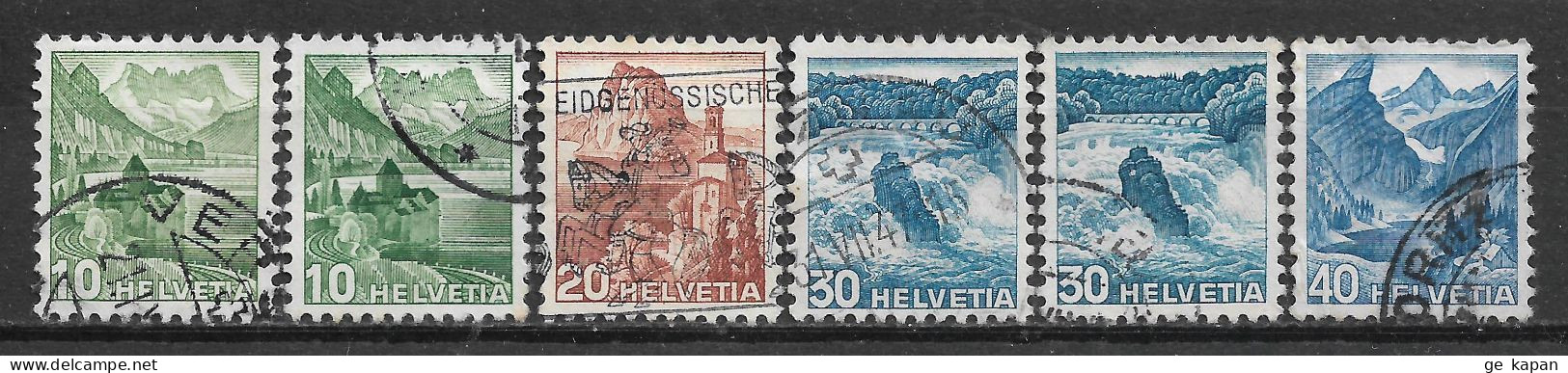 1948 SWITZERLAND Set Of 6 USED STAMPS (Scott # 317,318,320,321) CV $9.35 - Used Stamps