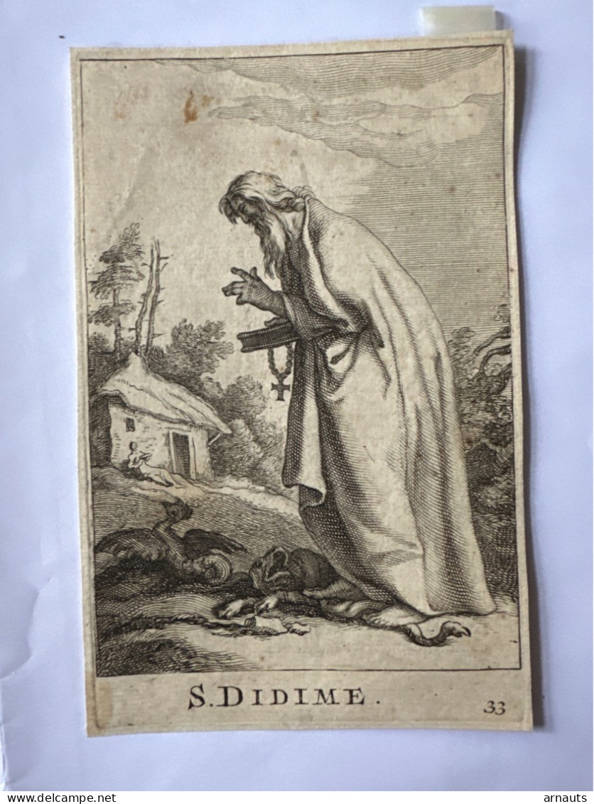 Kopergravure Saint Didime En Grec Harrewyn Graveur Apotre Saint Thomas Martyr - Collezioni