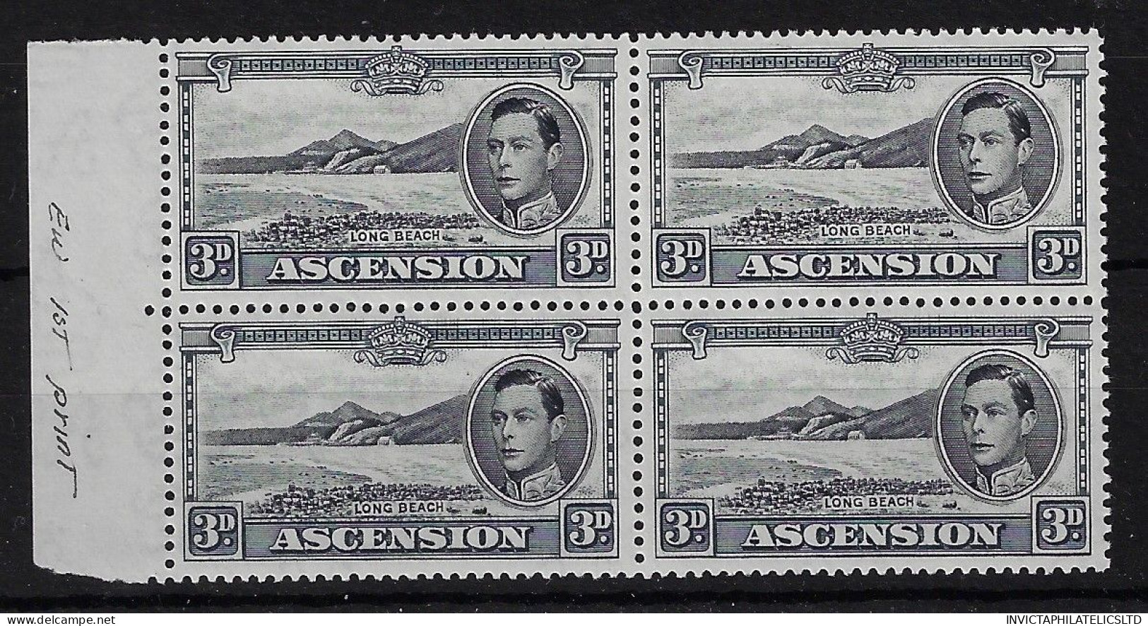 ASCENSION SG42A, 3D PERF 13 1/2 BLOCK OF FOUR MNH - Ascension