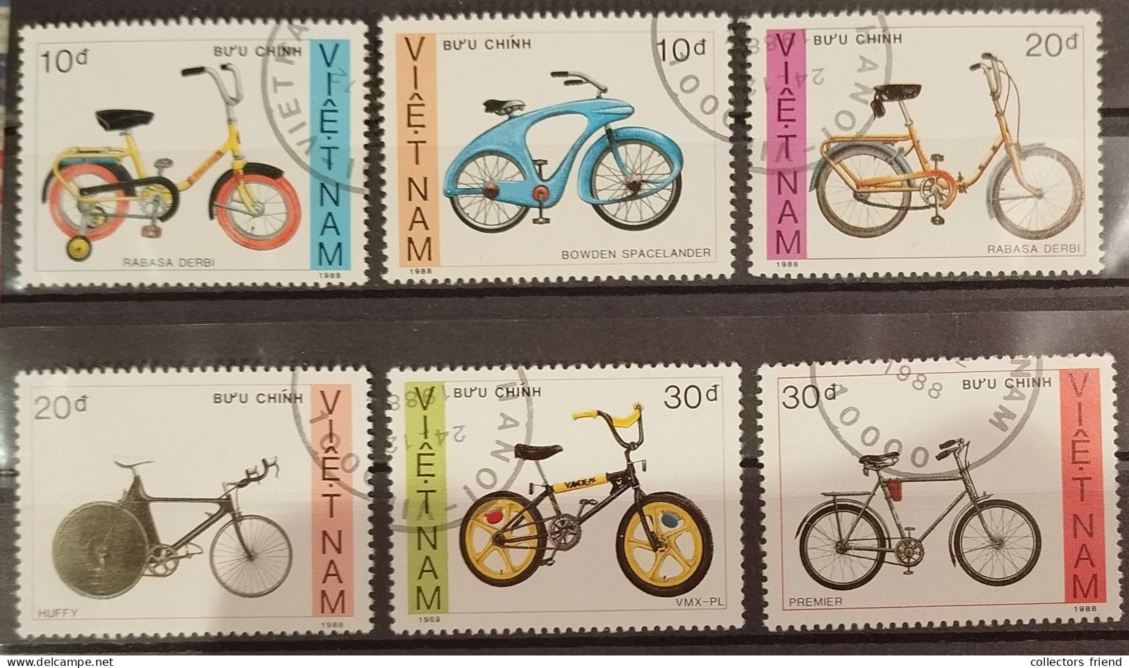 VIETNAM - 1988 - CYCLING BICYCLE - 5 Stamps -  Used - Cycling