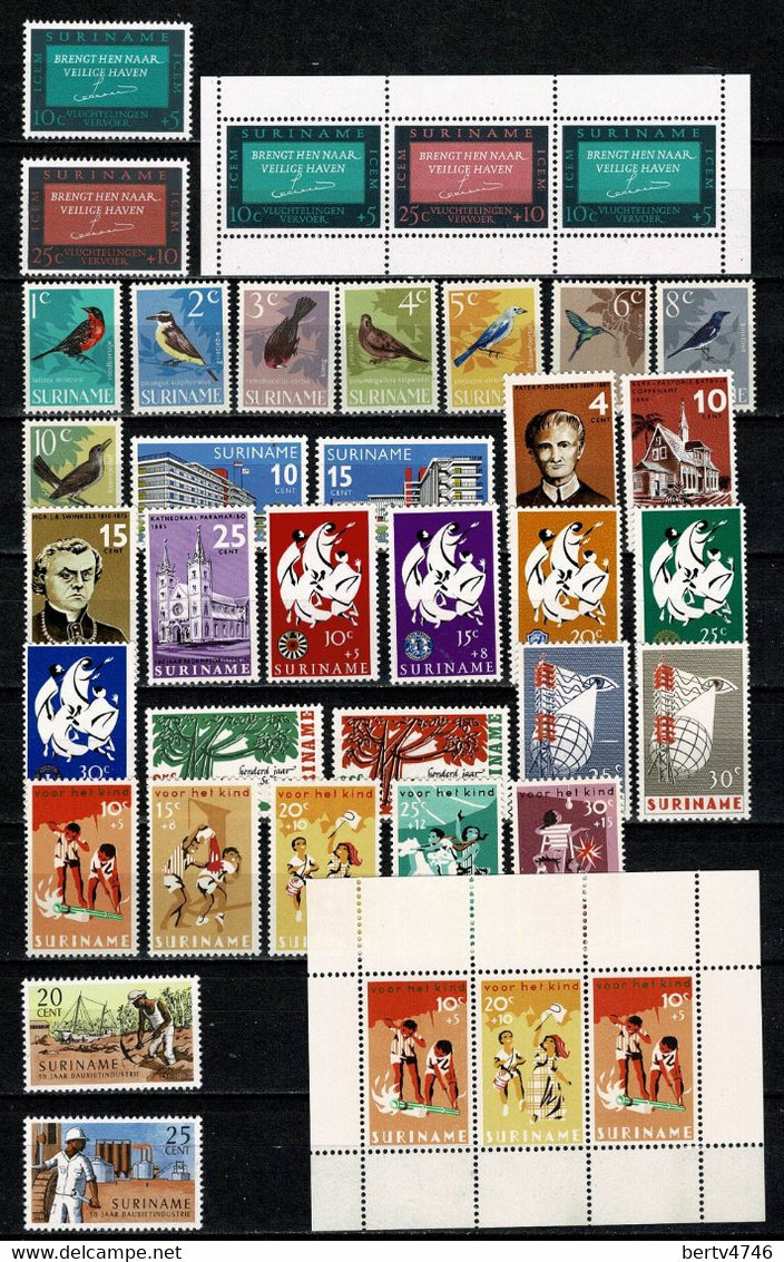 Suriname 1966 Full Year -  Yv. 420/51**, Bf 5/6**, Mi 485/513**, Bl 5/6**, NVPH 436/69** MNH - Surinam