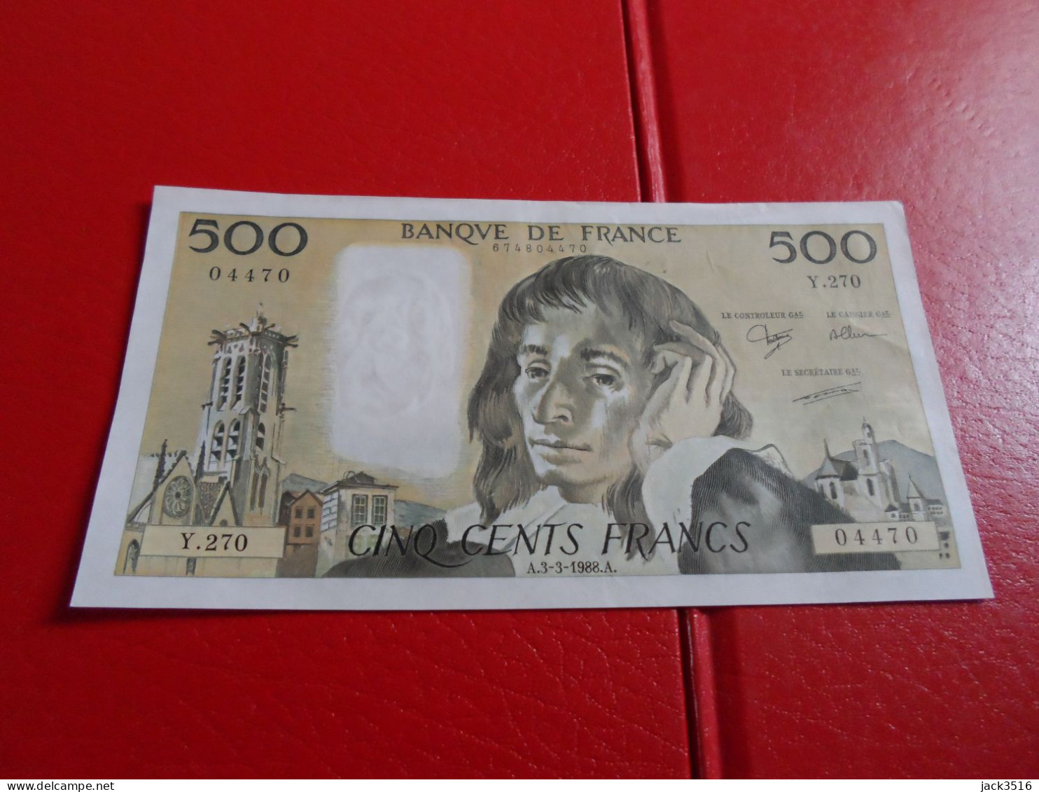 France: 500 Francs Pascal 1988 Y.270 Sup+++/spl - 500 F 1968-1993 ''Pascal''