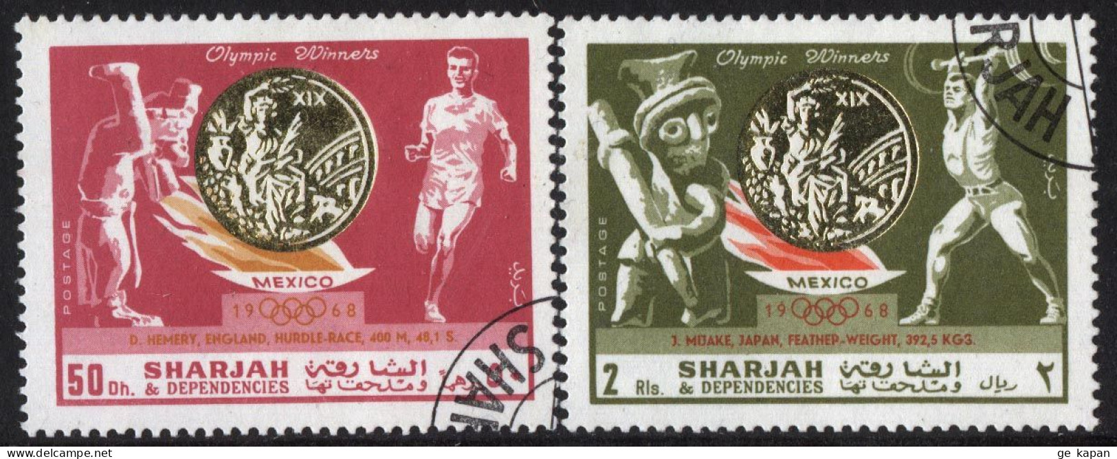 1968 SHARJAH SET OF 2 USED STAMPS (Michel # 519,522) - Sharjah